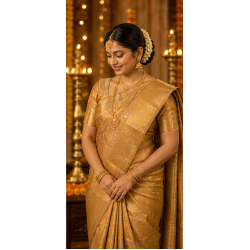 Kanchipuram Silk Saree — Antique Gold